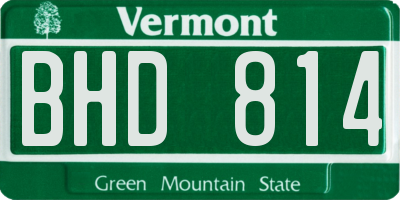 VT license plate BHD814