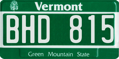 VT license plate BHD815