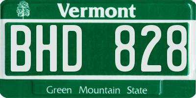 VT license plate BHD828