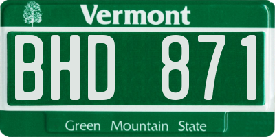VT license plate BHD871