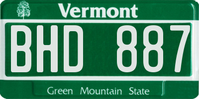 VT license plate BHD887
