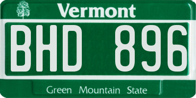 VT license plate BHD896
