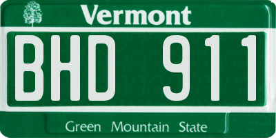 VT license plate BHD911