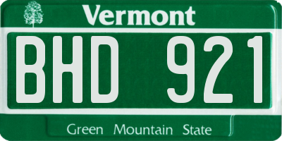 VT license plate BHD921