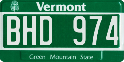 VT license plate BHD974