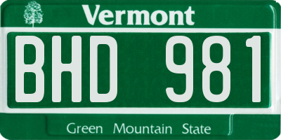 VT license plate BHD981