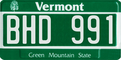 VT license plate BHD991