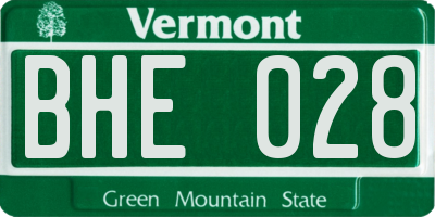 VT license plate BHE028