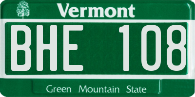 VT license plate BHE108