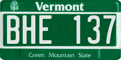 VT license plate BHE137