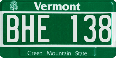 VT license plate BHE138