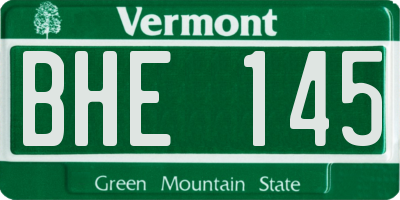 VT license plate BHE145