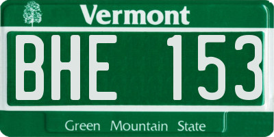 VT license plate BHE153
