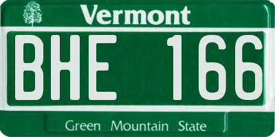 VT license plate BHE166