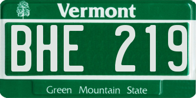 VT license plate BHE219