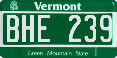 VT license plate BHE239