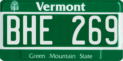 VT license plate BHE269
