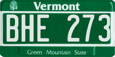 VT license plate BHE273