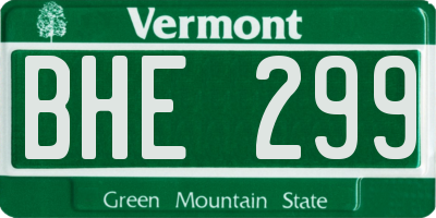 VT license plate BHE299