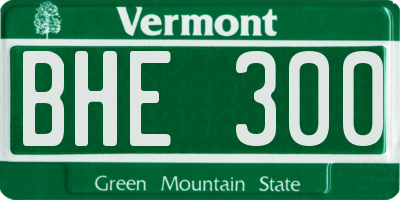 VT license plate BHE300