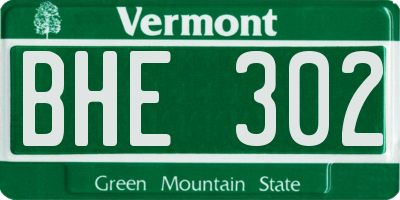 VT license plate BHE302