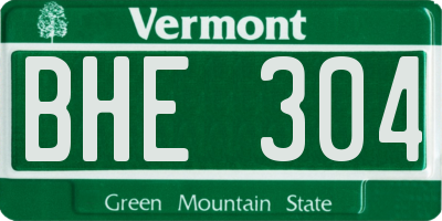 VT license plate BHE304