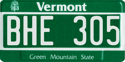 VT license plate BHE305