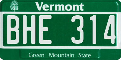 VT license plate BHE314