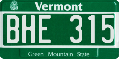 VT license plate BHE315