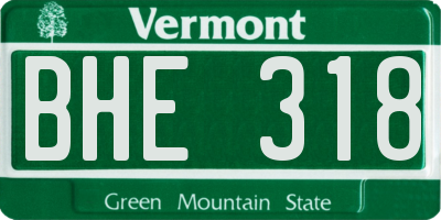 VT license plate BHE318