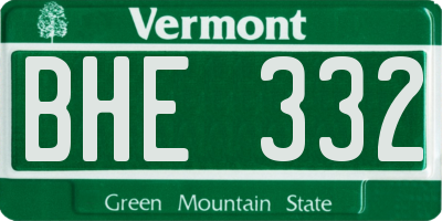 VT license plate BHE332