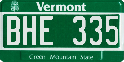 VT license plate BHE335