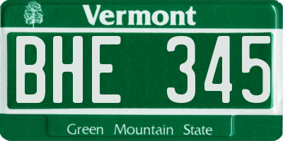 VT license plate BHE345
