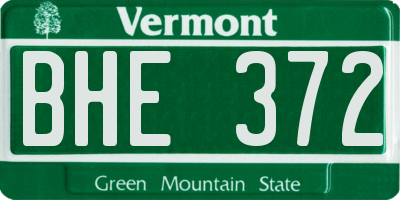 VT license plate BHE372