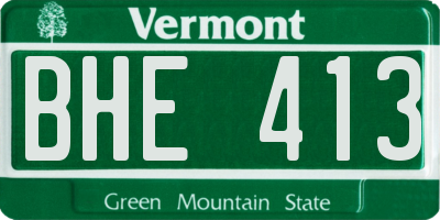VT license plate BHE413