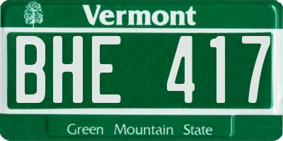 VT license plate BHE417