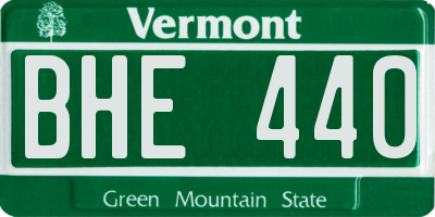 VT license plate BHE440