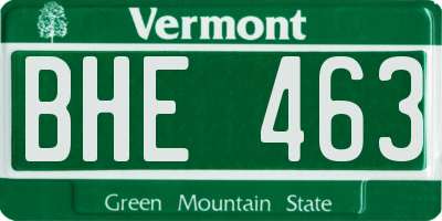 VT license plate BHE463