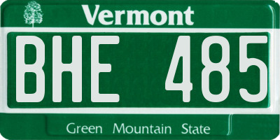 VT license plate BHE485