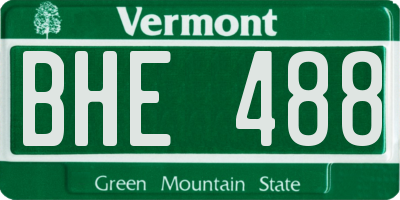 VT license plate BHE488
