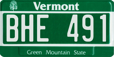 VT license plate BHE491