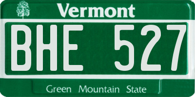 VT license plate BHE527