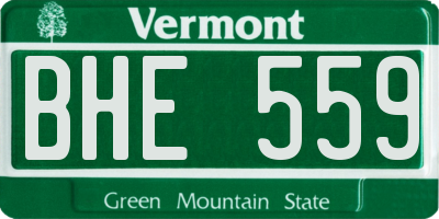 VT license plate BHE559