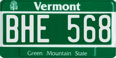 VT license plate BHE568