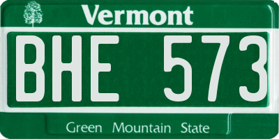 VT license plate BHE573