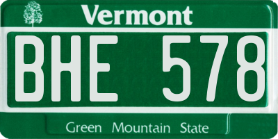 VT license plate BHE578