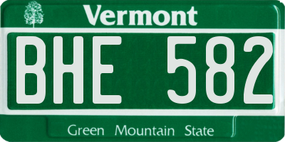 VT license plate BHE582