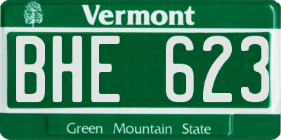 VT license plate BHE623
