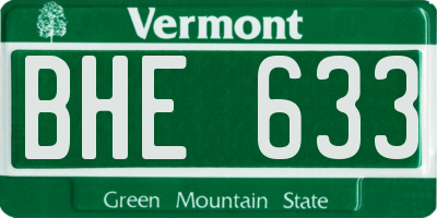 VT license plate BHE633