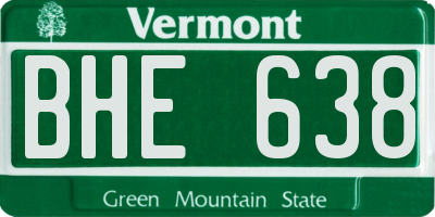 VT license plate BHE638